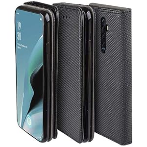 Moozy FO-MA-OP-RENO-2Z-BK, Cover per Oppo Reno2 Z, Nero - Custodia a Libro Flip Smart Magnetica con Appoggio e Porta… - immagine 4