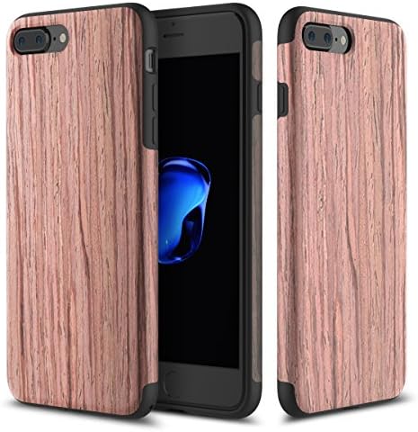 For iphone-7 plus Case,ROCK Grained Series Nonslip Natural Wood + TPU Rubber Fingerprint Free Case For Apple iPhone 7 plus (For iPhone 7 Plus case 5.5inch) (For iPhone 7 Plus case 5.5 inch)