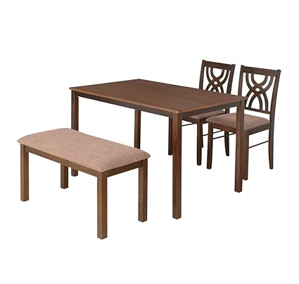 @home by Nilkamal Alice 4 Seater Dining Kit (Melamine Finish, Antique Cherry)