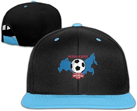 Ougu Kids Kid's Russia 2018 World-cup Russia Map With Soccer Unisex Flat Brim Baseball Hats 100% Cotton Adjustable Hip Hop Caps For Children Youth Boys Girls