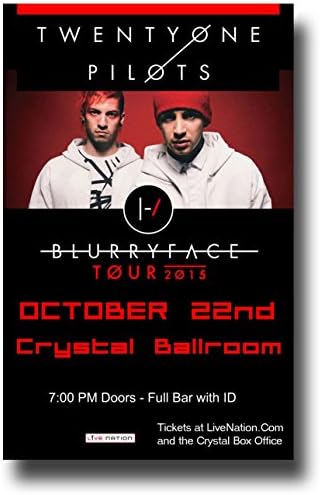 Twenty One Pilots Poster - 11 x 17 Promo for the "Blurryface" Tour -- Crystal