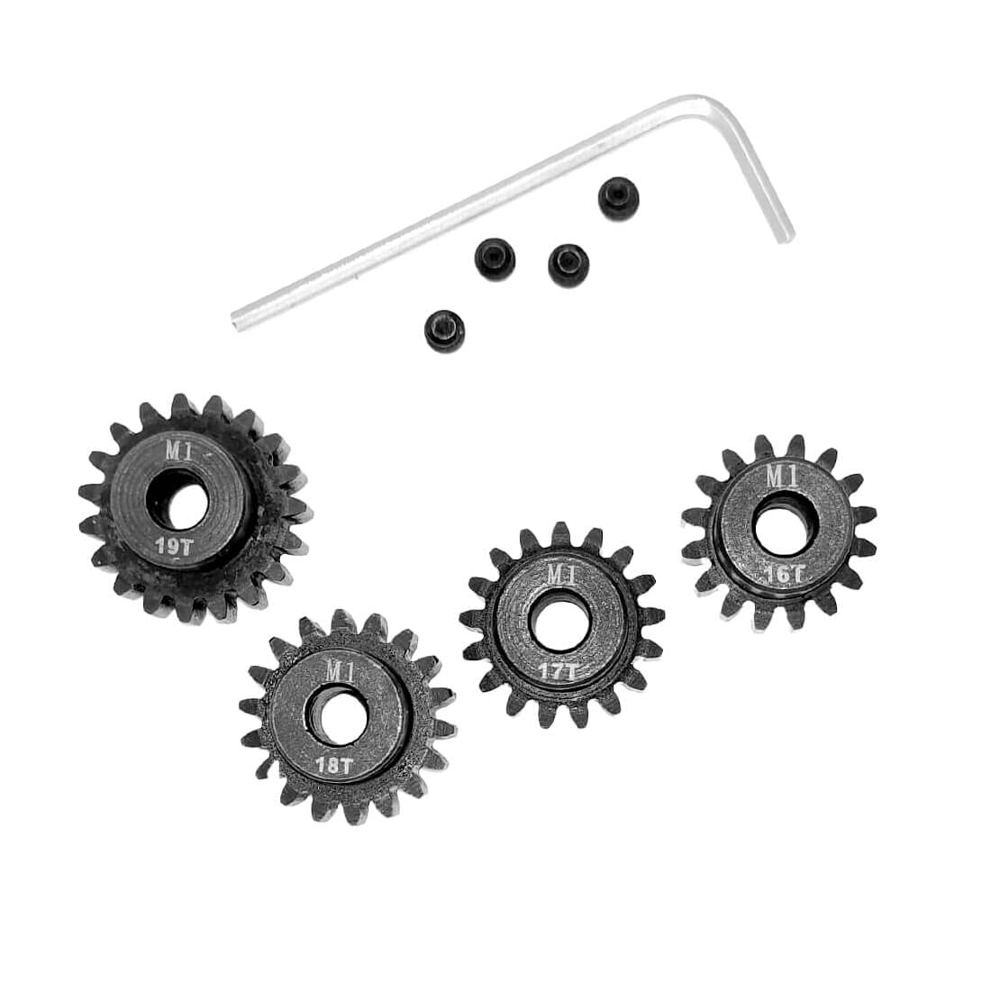 MakerDoIt M1 Mod1 16T 17T 18T 19T Pinion Gear Hardened with Hex Key for 5mm Shaft RC Motor