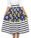 Lovezesent Women's African Print High Waist A-Line Pleated Midi Skirt
