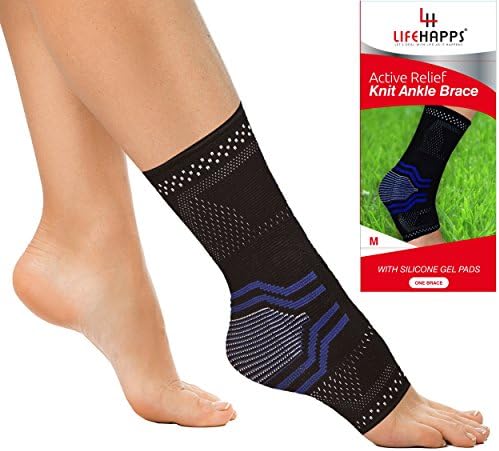 Ankle Brace Compression Support Sleeve with Stabilizing Gel Pads for Recovery and Powerful Pain Relief of Sprained Swollen Ankle, Achilles Tendonitis, Plantar Fasciitis, Heel Spurs By Lifehapps