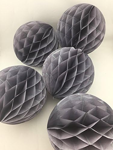 5 pcs 8" DIY Paper Tissue Honeycomb Balls Wedding Party Decor (Gray)