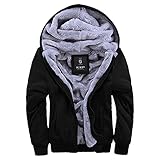 ASALI Men's Pullover Winter Jackets Hooed Fleece Hoodies Sweatshirt Wool Warm Thick Coats