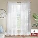 RYB HOME Bedroom Window Curtains - Home Decoration Rod Pocket Durable Home Decoration Privacy Protected Drapes for Patio/Back Door/Sliding Glass Door, 60 x 95 inches Long, White, 4 Panels