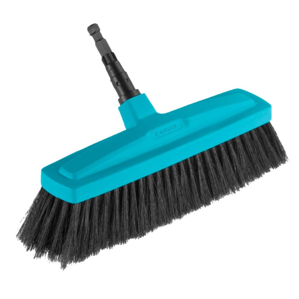Gardena combisystem House Broom: Broom for sweeping up dirt indoors, 34 cm working width, bristles of a plastic-horsehair mixture, rounded edges are easy on furniture (3630-20)