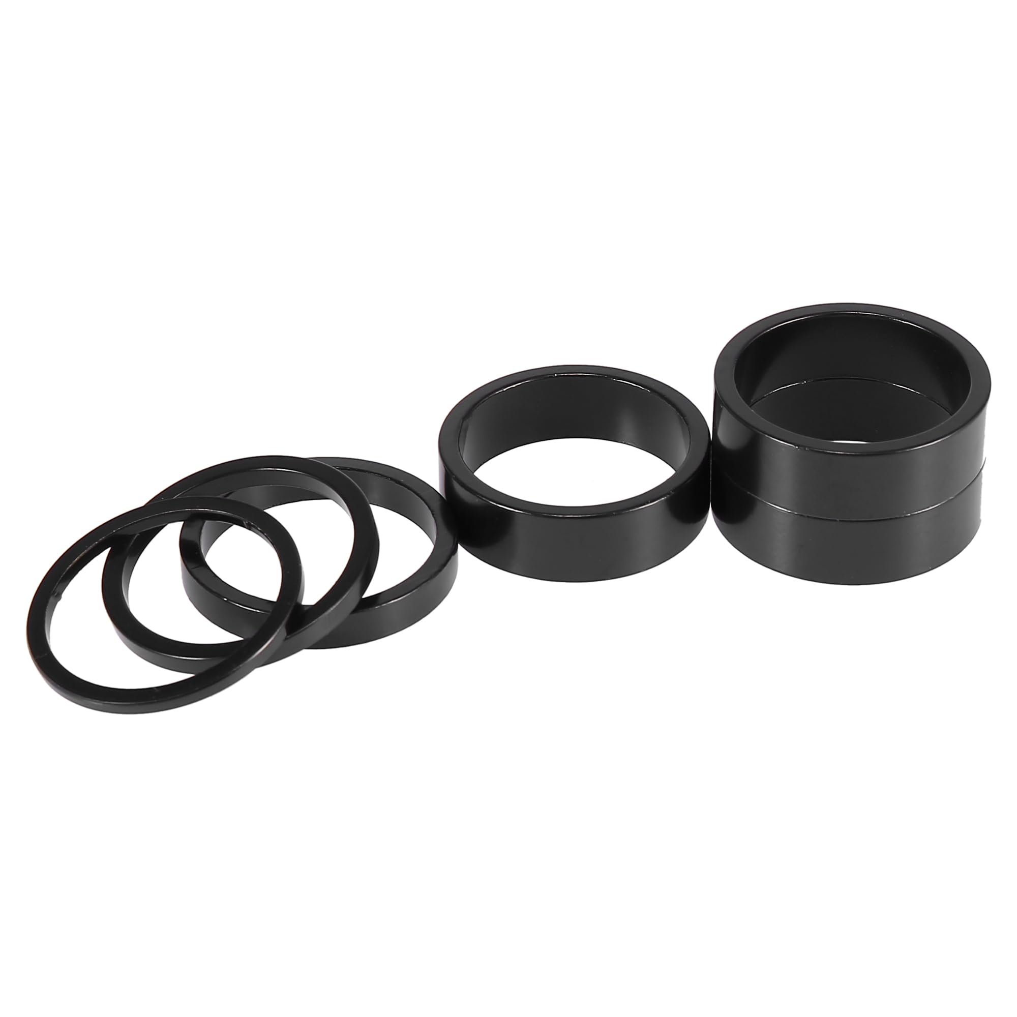 X AUTOHAUX 1 Set Bike Headset Spacer 28.6mm Fit for 1 1/8" Black 2 3 5 10 mm