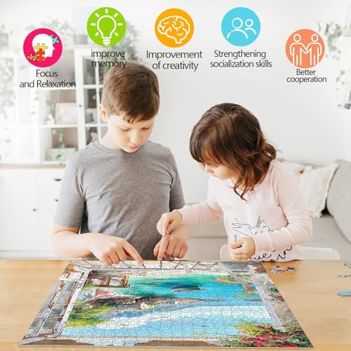 1000 Piece Adult Landscape Jigsaw Puzzle, Impossible Classic Jigsaw Puzzles, Skill Game for the Whole Family, Colorful Puzzle Laying Game Home Decoration 70 x 50 cm
