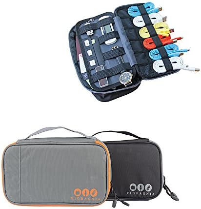 VIGBAGNIA Triple Layer Travel Cord Organizer Electronics Accessories Case USB Drive Shuttle Travel Gear Carry Bag for Phone Charger and Cable