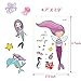 Jatidne Mermaid Temporary Tattoos for Kids Birthday Party, 300 Tattoos (Pack of 16 Sheets) Waterproof Mermaid Scale Temporary Tattoos, Under The Sea/Mermaid Party Supplies Great Children Party Favors