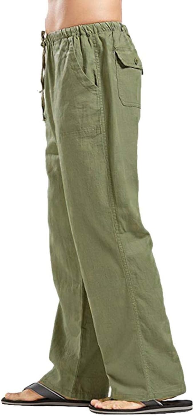 mens baggy linen trousers uk