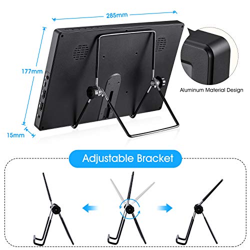 Basense 11.6 Inch 1920X1080 FHD IPS Portable Gaming Monitor with Double HDMI USB(5v) Powered for Raspberry Pi PS3/P34/XBOX ONE S & Home Security System Built-in Speaker