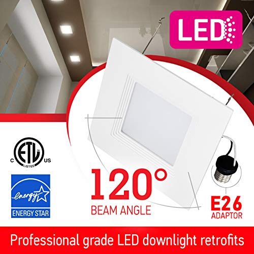 OSTWIN (4 Pack) 6 Inch Dimmable LED Baffle Downlight Recessed Retrofit Kit Lighting Fixture, LED Ceiling Can Light, 16,5W (120W Replacement) 1304 Lm, 5000K Daylight, Energy Star & ETL