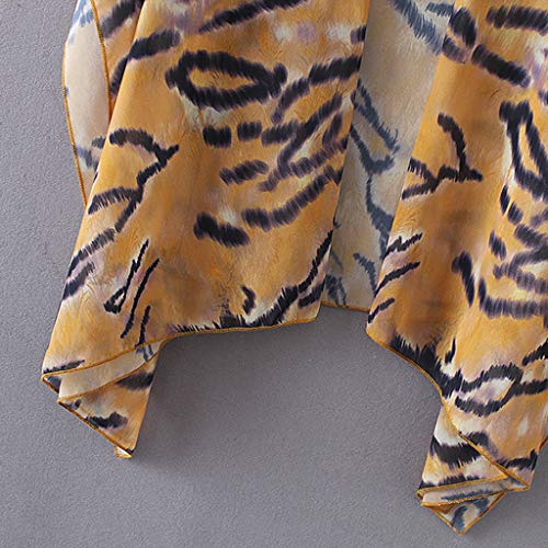 Farmerl Kimono for Wonens Chiffon Shawl Print Cardigan Cover Up Blouse Beachwear Yellow