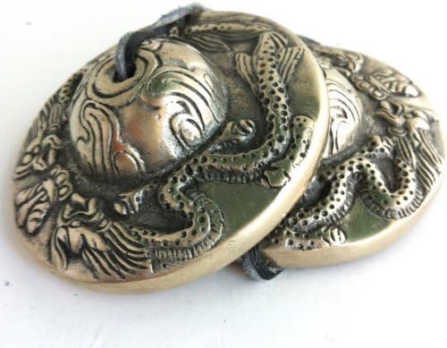 Tingsha Tibetan Bell (Chimes) Buddhist Dragon (Medium) by Tibet Imports