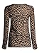 Forever Womens Long Sleeves Leopard Animal Print Stretchy Top