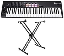 Package: Novation LAUNCHKEY MK2 61-Key USB/MIDI Controller Keyboard With 16 Pads Includes Ableton Live Lite 9 + Rockville RKS30X Double X Braced Keyboard Stand
