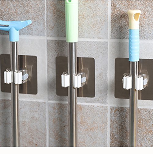 image for ONMIER 4 Pack Broom Holder Wall Mount, Broom Mop Holds Self Adhesive R