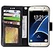 Arae Case Compatible for Samsung Galaxy s7[not for S7 Edge], [Wrist Strap] Flip Folio [Kickstand Feature] PU leather wallet case with ID&Credit Card Pockets (Not for Galaxy S7 edge) (black)