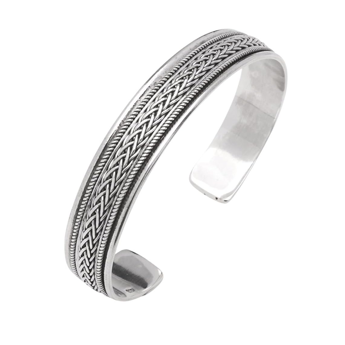 Treasure Bay Women's Men's Solid 925 Sterling Silver Bangle Bracelet 12mm Silver Bracelet for Men
