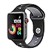 GHIJKL Sports Band for Apple Watch 38mm 42mm, Soft Silicone Replacement iWatch Wristband for Apple Watch Sport, Series 1, 2, 3-Black/Gray-38mm