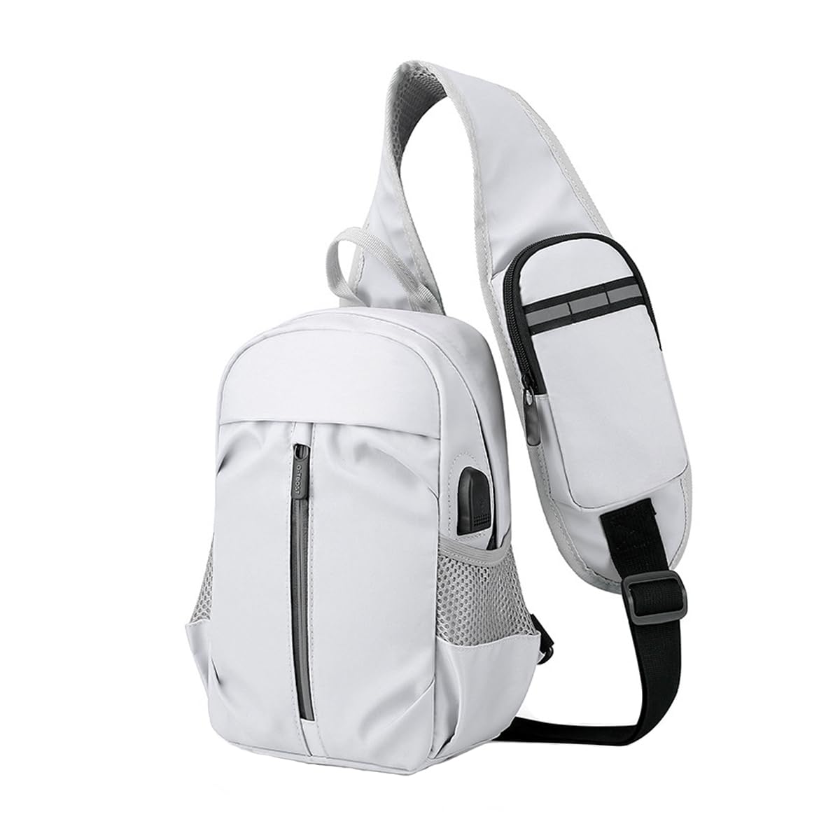 ANCLLO Sling Bags for Men Chest Bag Crossbody Bag with USB Charging Port Sling Backpack Outdoor Waterproof Rucksack for Gym Hiking Cycling