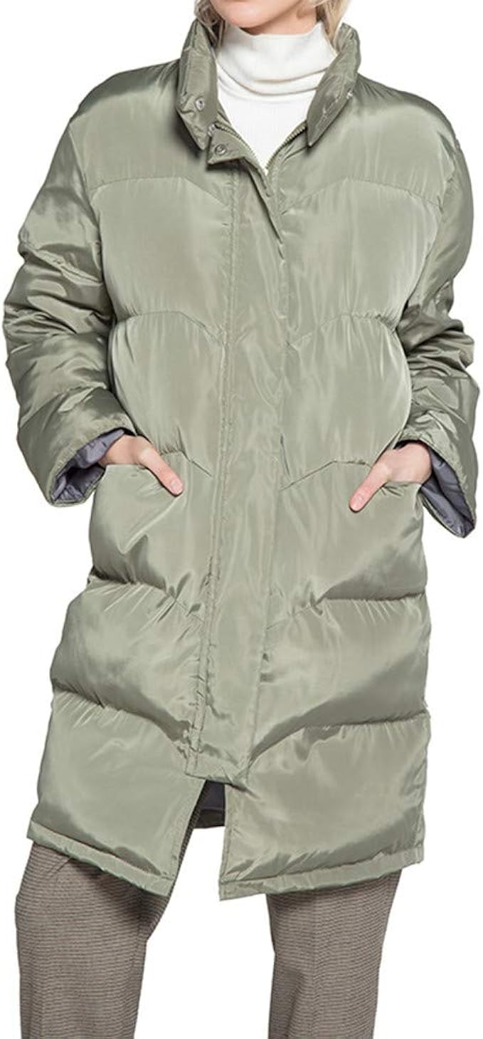 Dream Room Womens Winter Coats S 2xl Slim Warm Long Collar Parka Jacket Outwear Button Solid Wild Windbreaker At Amazon Women S Coats Shop