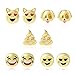 Emoji Stud Earrings - 10 Pcs In 1 Set 18K Gold Plated With Enamel (Cats & Dogs)