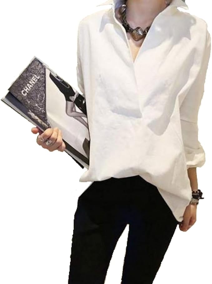 Amazon Office Mushroom オフィス カジュアル レディース シャツ カットソー おしゃれ Ol 立て襟 L Tシャツ カットソー 通販