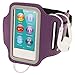 igadgitz U2135 Reflective Anti-Slip Neoprene Sports Gym Jogging Armband Compatible with Apple iPod Nano 7th Generation 16GB - Purple