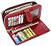 HESHE Wallet Purse for Women Leather Wristlet Wallet Zipper Credit Card Holder Rfid Wallet with Phone Pocket (Wine)