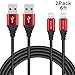 Xcords(TM) 2Pack 6Ft Nylon Braided iPhone Lightning to USB Syncing and Charging Cable Data Cord for iPhone 7/ 7 Plus/ 6/ 6 Plus/ 6s/ 6s Plus /5/iPad/iPod and more(Black)