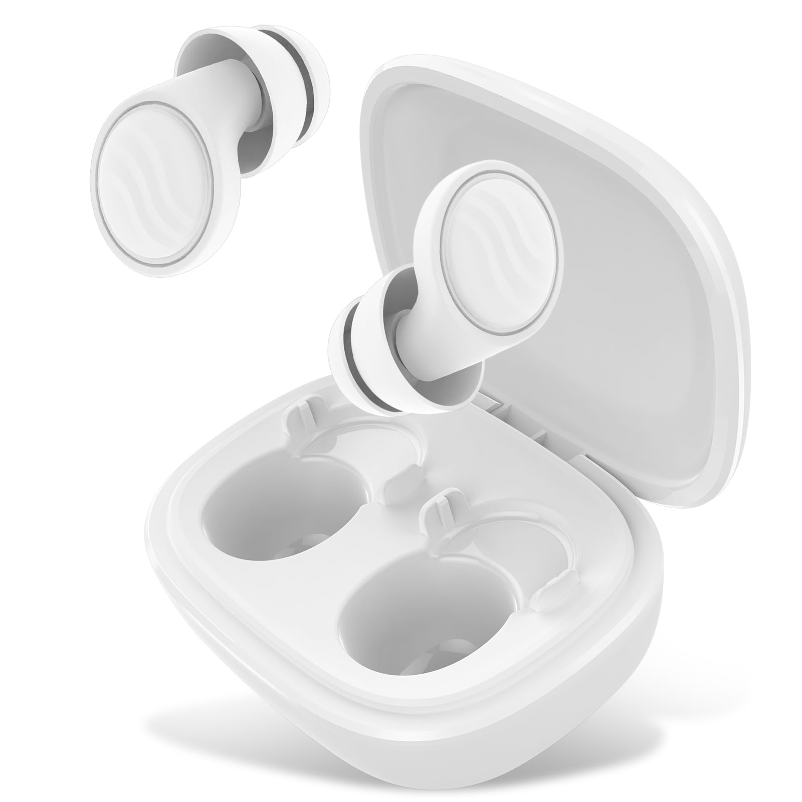 Photo 1 of Ear Plugs for Sleeping Noise Cancelling - 35dB Reusable Ear Plugs with 7 Eartips and Carry Case - Flexible Hearing Protection - Replaceable Single/Double Eartips for Sleep, Focus, Travel, Work, White