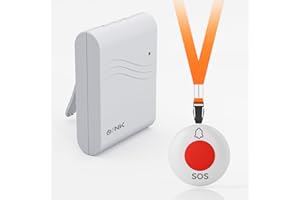 OLINK Caregiver Pager Wireless Call Button Elderly Emergency Alert System 600+ Feet for Home/Elderly/Patient/Disabled (1 Call Button + 1 Receiver)