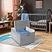 Sorbus Square Toy Chest with Flip-Top Lid, Kids Collapsible Storage for Nursery, Playroom, Closet, Home Organization, Large (Square Chest - Gray/White Chevron)