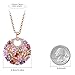 WOSTU Thanksgiving Gifts for Women Rose Gold Plated Multi-color Crystal Pendant Necklace Wife Necklace
