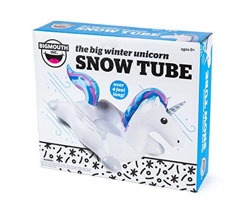 BigMouth Inc. Unicorn Snow Tube - 4 ft. Wide Inflatable Snow Tube with Easy Grip Handles, Made of Durable Vinyl with Welded Seams - Makes a Great Gift