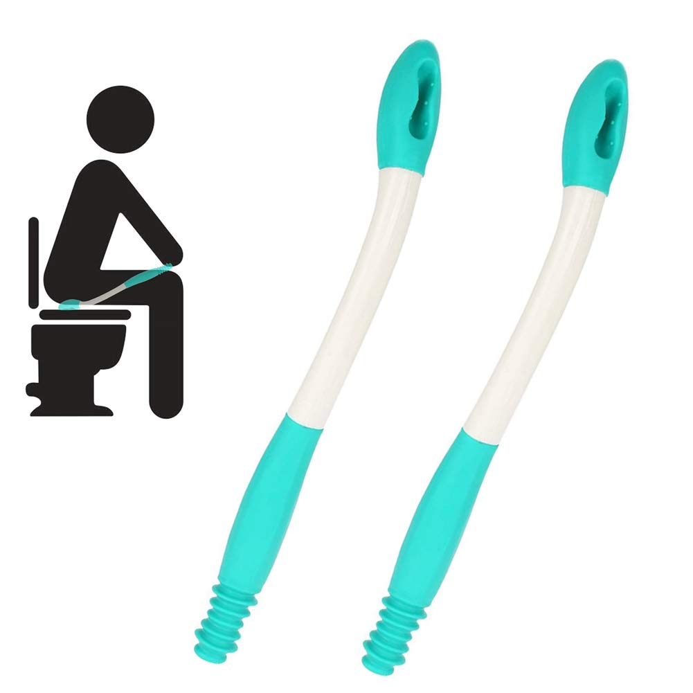 DPOWERFUL Self-Assist Toilet Mobility Aid Self Wipe Assist Tissue Holder Tool Long Reach Toilet Tissue Grip Motion Assistance Supplies 2 Pack
