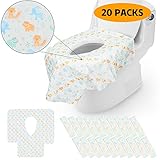 Disposable Toilet Seat Covers - Extra Large 20 Packs with Individually Wrapped - Perfect for Toddlers Potty Training and Great for Travel Use - Perfect for Adults and Kids (20)