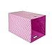 Folding Laundry Basket, Pink Chevron with Handles – High-Strength Polymer Construction – Folds for Easy Storage and Transportation