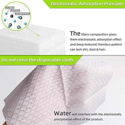 image for FutureWay Sweeper Dry Refills, 180 Count Electrostatic Dust Mop Pads, 