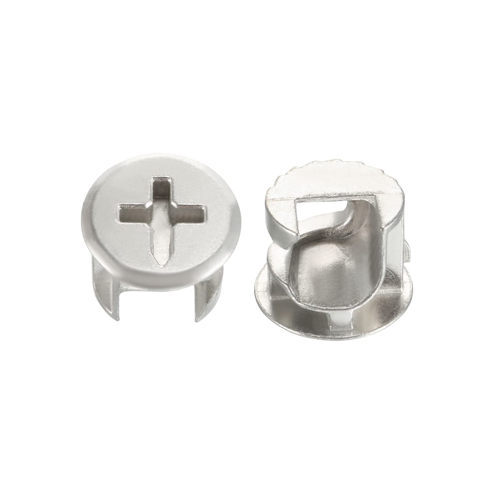 DTGN 13x11mm(DxH) Cam Lock Nut - 50Pack - Good for Wood Wardrobe Table Bookshelf - Furniture Cam Fittings Connectors - Silver Tone