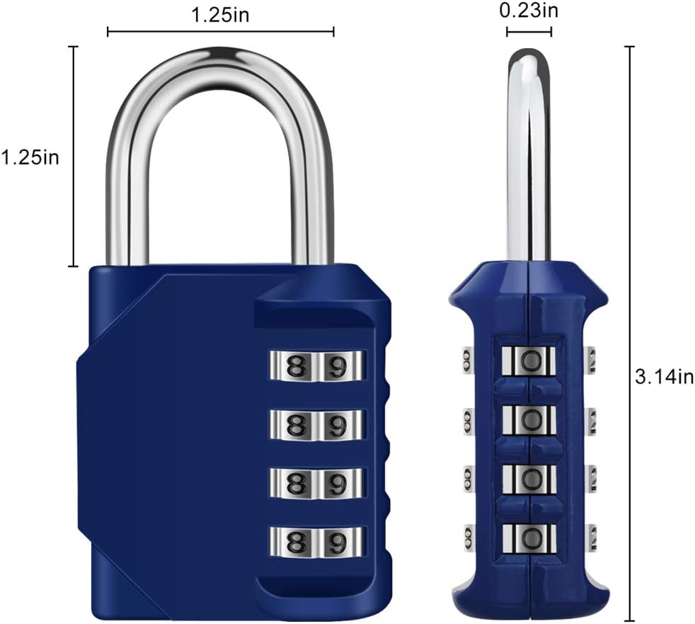 ZHEGE Combination Locker Lock, 4 Digit Outdoor Padlock for Gym, School, Gates, Doors, Fence, Hasps and Storage - - 