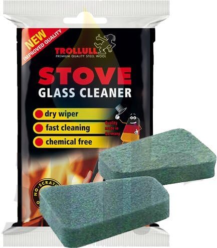 Trollull Cleaner Pads For Stove Glass 2 Pack Rakso Stove Glass Cleaner