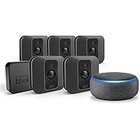 Echo Dot (Charcoal) with Blink XT2 Outdoor/Indoor Smart Security Camera - 5 camera kit
