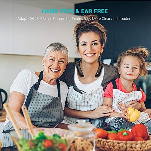 Neckband Bluetooth Wearable Speaker,Bluenin Wireless Portable Personal Speaker with Ture 3D Theater Stereo Sound,Bluetooth 5.0 Lightweight Outdoor Sport Speaker CVC 8.0 Noise Cancelling Built-in Mic