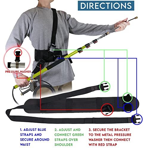 Backyard Accessories Pressure Washer Wand Belt, Telescoping Washer