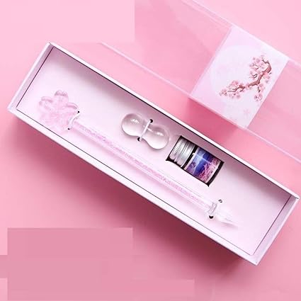 Stylo En Verre A La Main Trempette Stylo En Verre D Eau Etudiant Anniversaire Graduation Couleur Signature Stylo A Encre Diamant Rose Amazon Fr Fournitures De Bureau